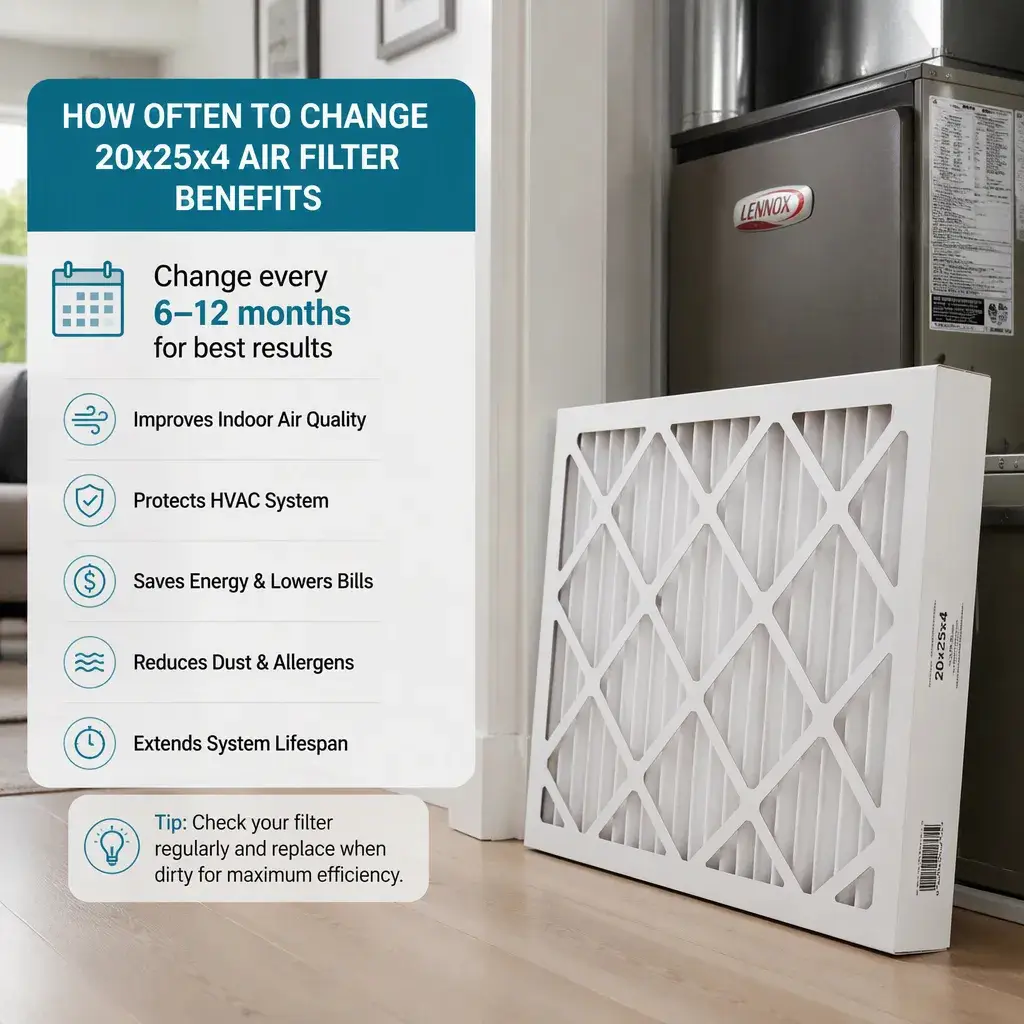 how often to change 20x25x4 air filter benefits