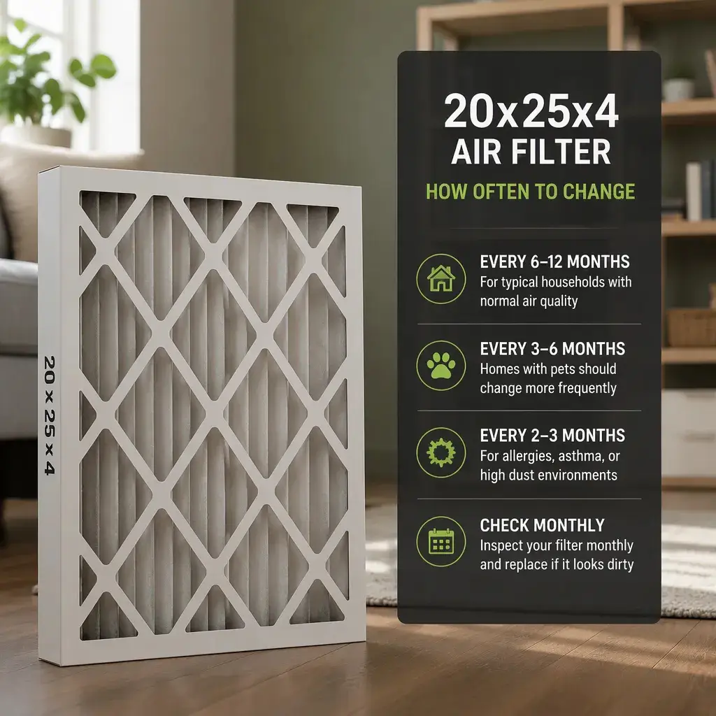 how often to change 20x25x4 air filter factors