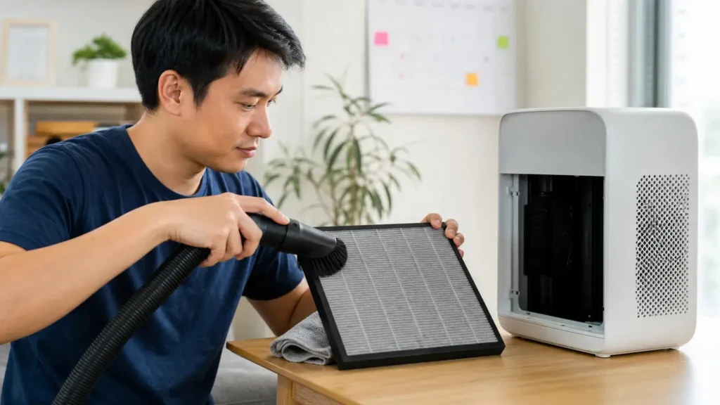 how to clean air purifier filter schedule