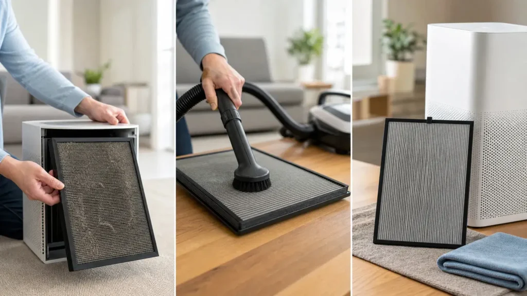 how to clean air purifier filter step by step