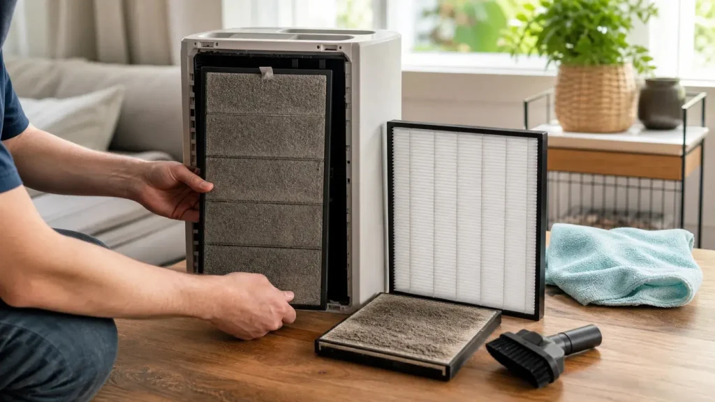 how to clean and replace air purifier filter