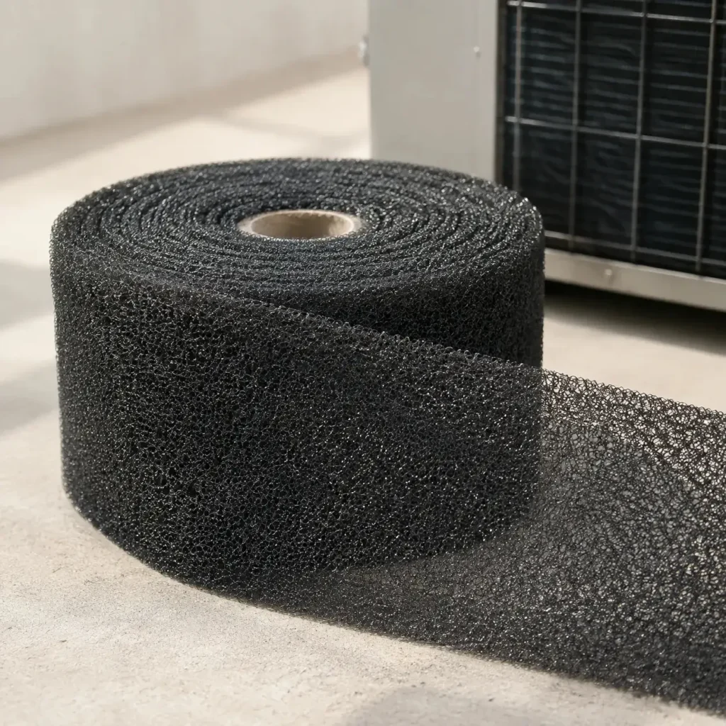 Air filter material for condenser coils