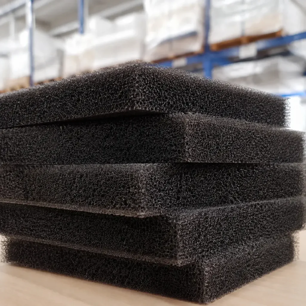 Bulk reticulated foam air filter material