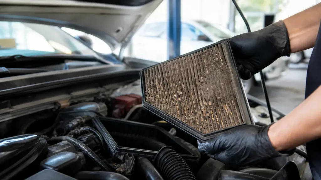 Dirty air filter causing engine misfire
