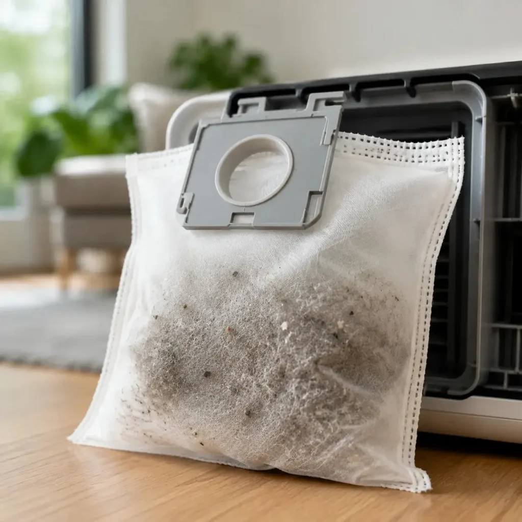 HEPA vacuum bag trapping fine dust and allergens