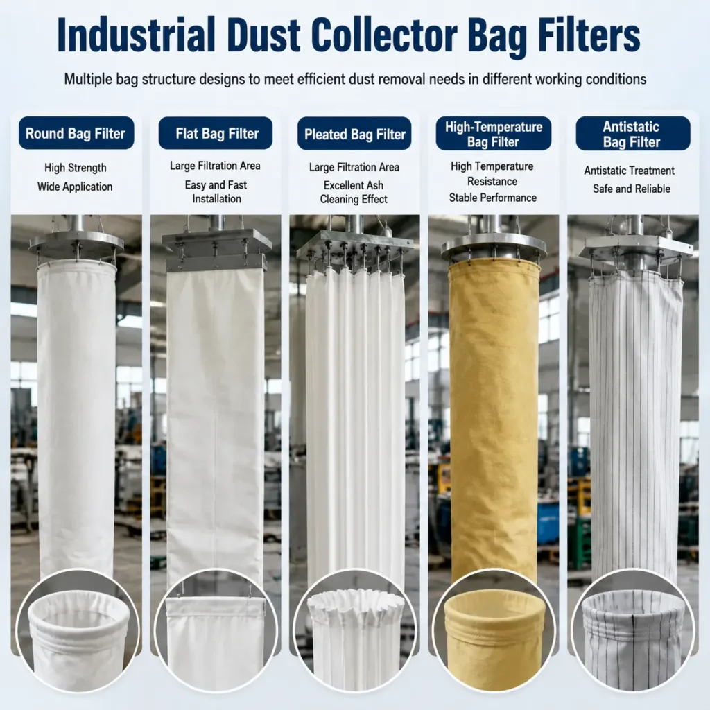 Industrial bag filter types for dust collection