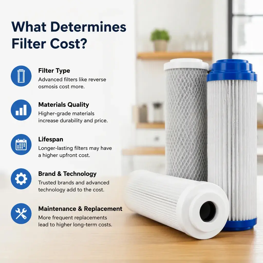 What determines filter cost