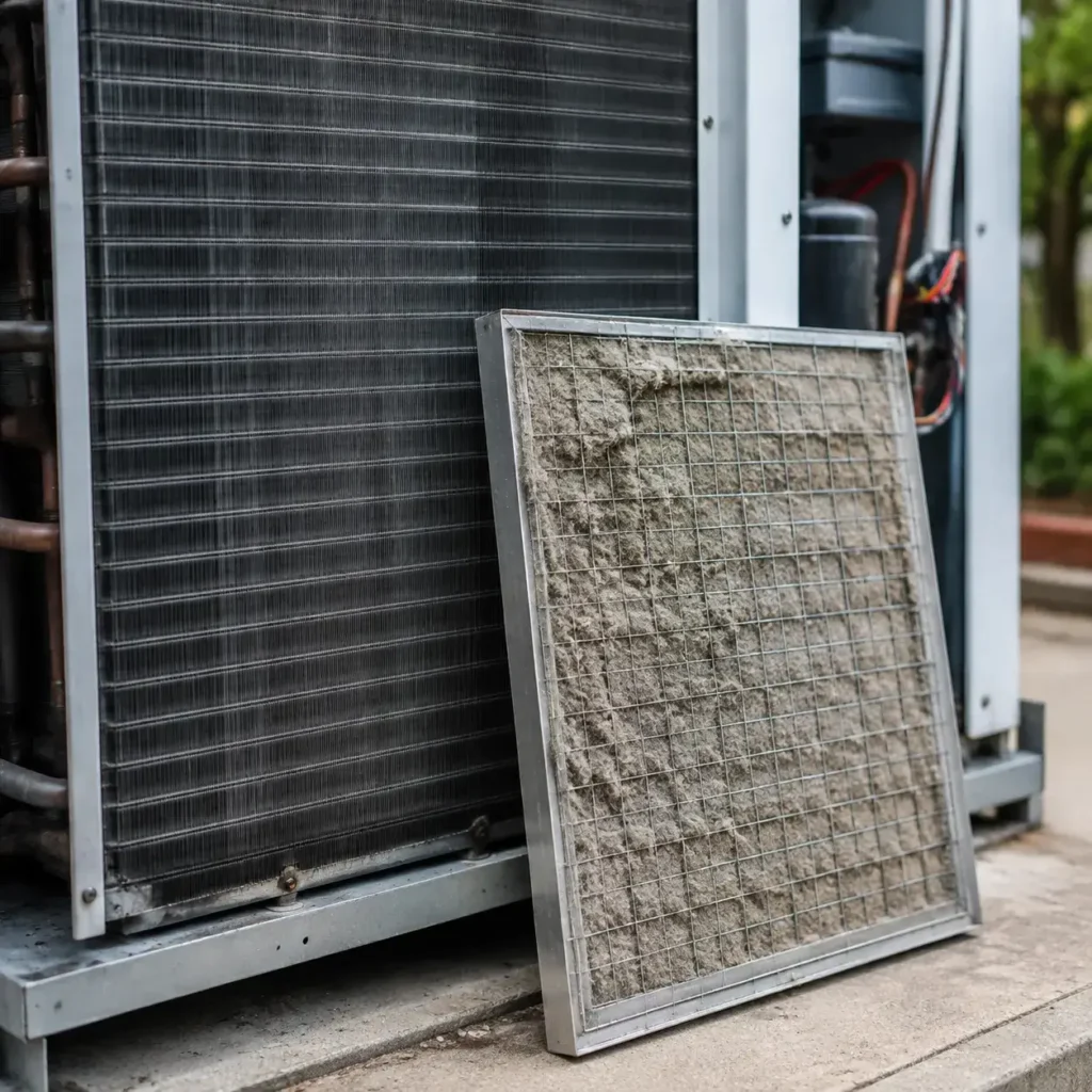 air filter material on condensing coils