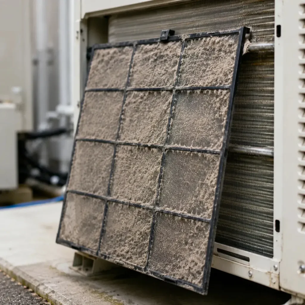 air filter material on condensing coils