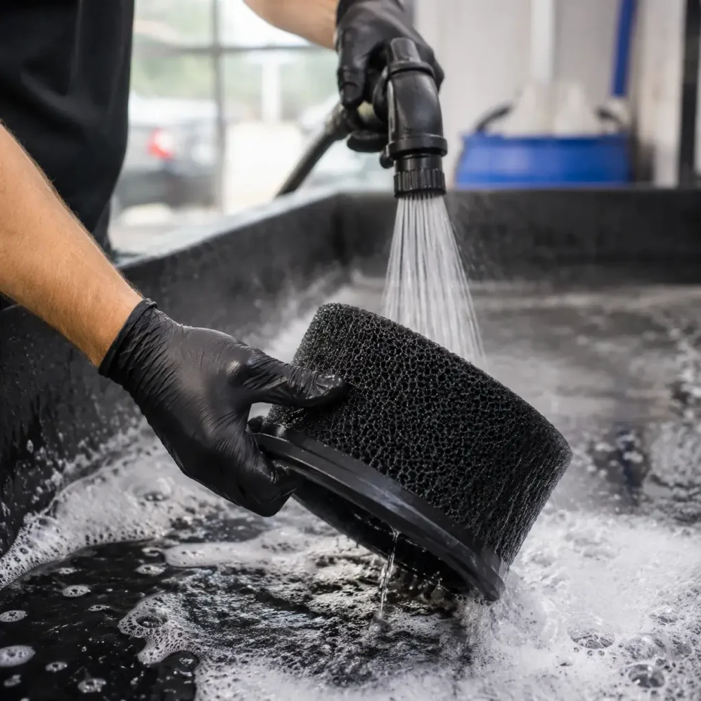 cleaning custom foam air filter material
