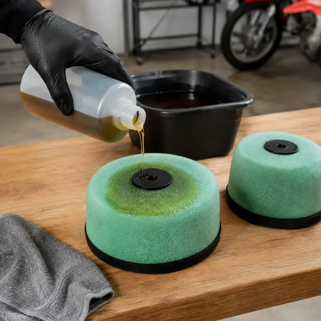 how to oil diy foam air filter material